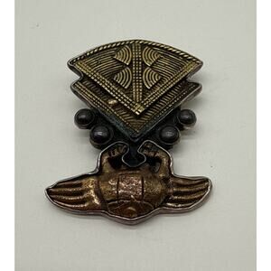 Amy Kahn Russell Crab Brooch Pendant Sterling Silver Cancer Astrological Patina